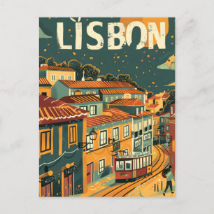 Lissabon Jahrgang Reise und Kunst Postkarte