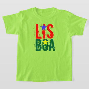 LISSABON: KREATIVER TEXT IN GRÜNEN UND ROTEN T-Shirt