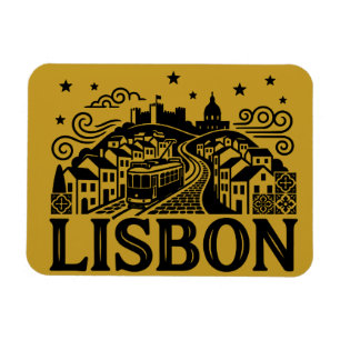 Lissabon Lisboa Portugal Minimalistische Reise Magnet
