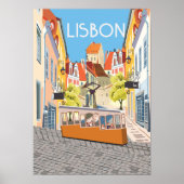 Lissabon LIsboa portugal travel poster Aufkleber (Vorne)