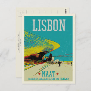 Lissabon MAAT Tagus River Illustration Portugal Postkarte