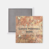 Lissabon Orange Brown Abstrakt Magnet (Vorderseite/Rückseite)