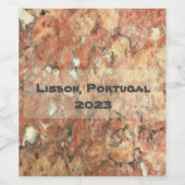Lissabon Orange Brown Abstrakt Weinetikett (Einzelnes Label)