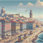 Lissabon Portugal 3 Zoll Vinyl Sticker (Vorderseite)