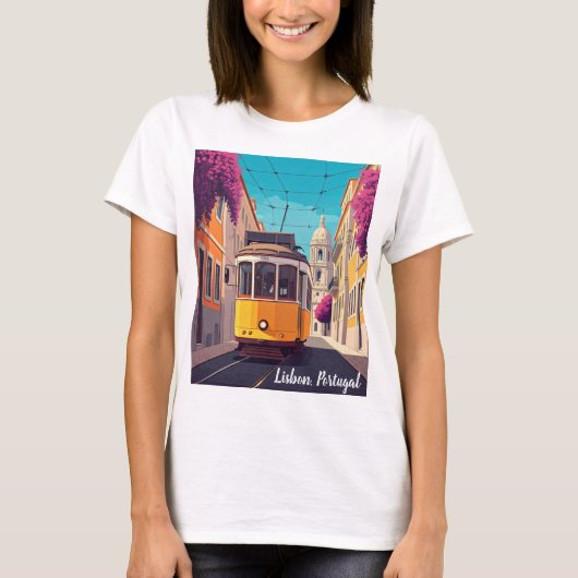 Lissabon Portugal Anime Style T-Shirt (Vorderseite)