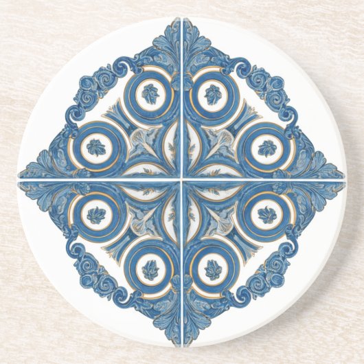 Lissabon Portugal Azulejos Tile Design Getränkeuntersetzer (Vorne)