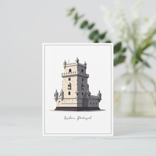 Lissabon Portugal Belem Tower Postkarte (Stehend Vorderseite)