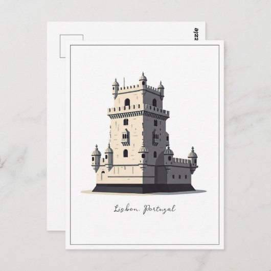 Lissabon Portugal Belem Tower Postkarte (Vorne/Hinten)