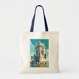 Lissabon Portugal Belem-Turm Reise Kunst Vintage Tragetasche