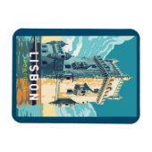 Lissabon Portugal Belem Turm Reisen Vintag Magnet (Horizontal)
