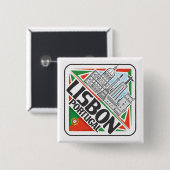 Lissabon Portugal Button (Vorne & Hinten)