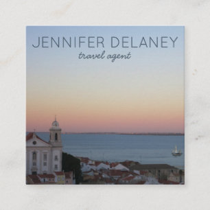 Lissabon Portugal City Sunset Foto Reisen Quadratische Visitenkarte