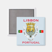 Lissabon Portugal Coat of Arms Magnet (Vorderseite/Rückseite)