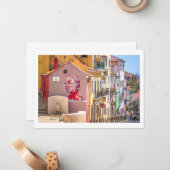 Lissabon, Portugal, farbenfrohe Wandmalerei, Note  Mitteilungskarte (Vorderseite/Rückseite Beispiel)
