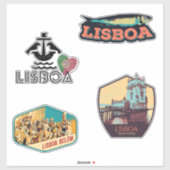 Lissabon-Portugal-Illustrationspackung Aufkleber (Blatt)