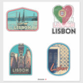 Lissabon-Portugal-Illustrationspackung Aufkleber (Blatt)