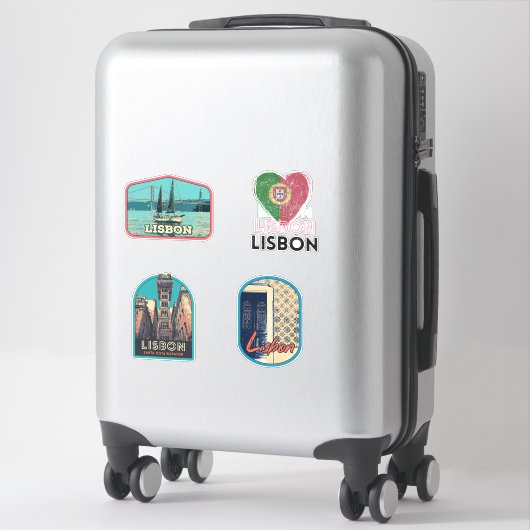 Lissabon-Portugal-Illustrationspackung Aufkleber (Koffer)