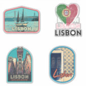 Lissabon-Portugal-Illustrationspackung Aufkleber (Vorderseite)
