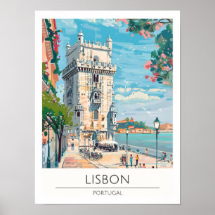 Lissabon Portugal Kunst Illustration Reise Poster
