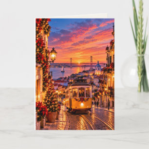 Lissabon Portugal Leere Weihnachtskarte Feiertagskarte