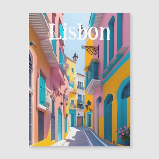 Lissabon Portugal Magnetkarte (Vorderseite)