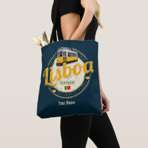 Lissabon Portugal mit Retro-Straßenbahn Vintage-So Tasche