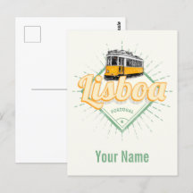 Lissabon Portugal mit Retro Tram Vintag Urlaub