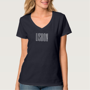 Lissabon Portugal Moderne Minimal Travel Typografy T-Shirt