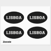 Lissabon Portugal Ovaler Aufkleber (Blatt)