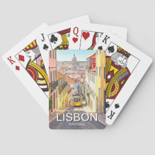 Lissabon Portugal Pantheon Alfama Aquarell Spielkarten