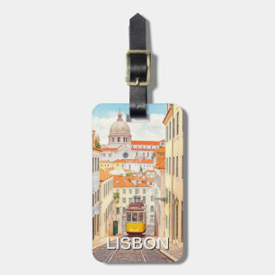 Lissabon Portugal Pantheon Alfama Wassercolor Gepäckanhänger