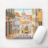 Lissabon Portugal Pantheon Alfama Wassercolor Mousepad (Mit Mouse)