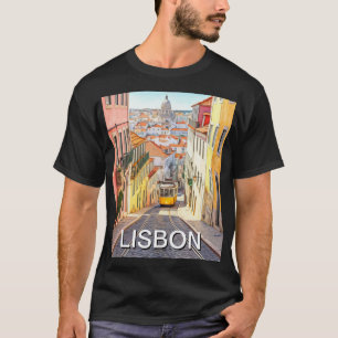 Lissabon Portugal Pantheon Alfama Wassercolor T-Shirt