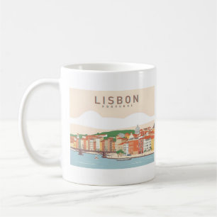 Lissabon Portugal Pastelltadel Reisedesign Kaffeetasse