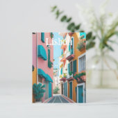 Lissabon Portugal Postkarte (Stehend Vorderseite)