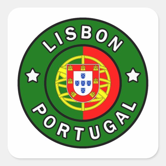 Lissabon Portugal Quadratischer Aufkleber (Vorderseite)