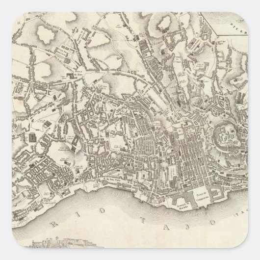 Lissabon, Portugal Quadratischer Aufkleber (Vorderseite)