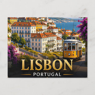 Lissabon Portugal Reise Souvenir Erster Besucher Postkarte