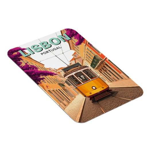 Lissabon Portugal Reisen Gelbe Straßenbahn Magnet (Rechte Seite)