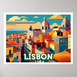 Lissabon Portugal Reisen künstlerisch bunt Poster