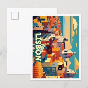 Lissabon Portugal Reisen künstlerisch bunt Postkarte