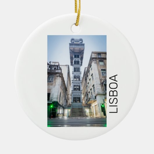 Lissabon Portugal Retro-Aufzug Holiday Souvenir Keramik Ornament (Vorne)