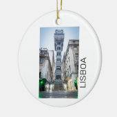 Lissabon Portugal Retro-Aufzug Holiday Souvenir Keramik Ornament (Links)