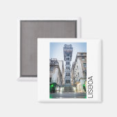 Lissabon Portugal Retro-Aufzug Holiday Souvenir Magnet (Vorderseite/Rückseite)