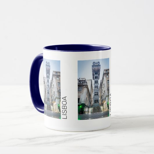 Lissabon Portugal Retro-Aufzug Holiday Souvenir Tasse (Vorderseite Links)
