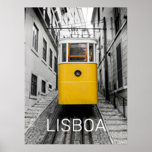 Lissabon Portugal Retro-Straßenbahn Vintage-Souven Poster