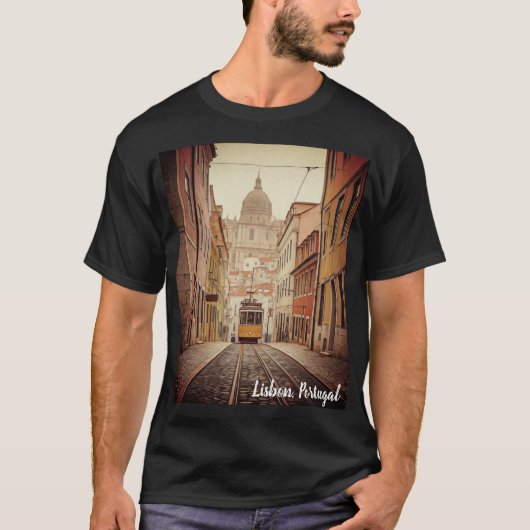 Lissabon Portugal Retro-T - Shirt (Vorderseite)