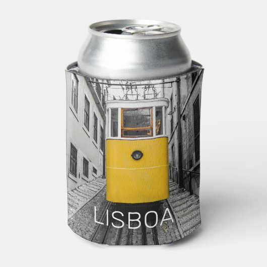 Lissabon Portugal Retro Tram Vintag Souvenir Dosenkühler (Kanne Vorderseite)