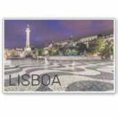 Lissabon Portugal Rossio Square Holiday Souvenir Aufkleber (Vorderseite)