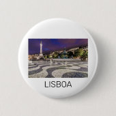 Lissabon Portugal Rossio Square Holiday Souvenir Button (Vorderseite)